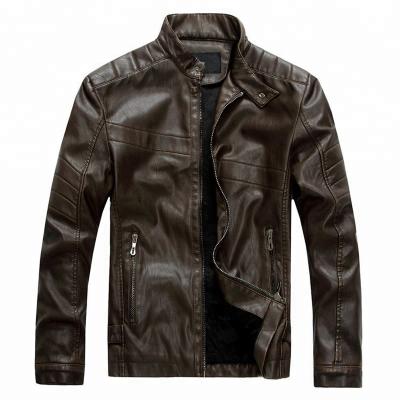 China Viable Wholesale Motorcycle Mens Motorcycle Jacketss Stand Collar Leather Jackette jaqueta de couro Masculino PU for sale