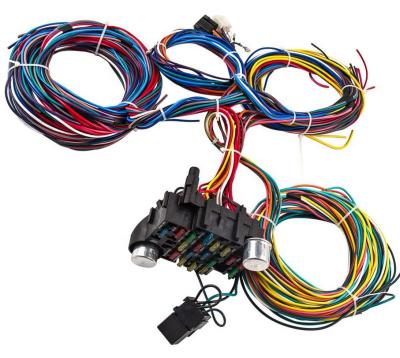 China Universal Car 21 Circuit Muscle Wire Harness WIRE SHIELD 21 Fuse 12v Street Wiring Harness for sale