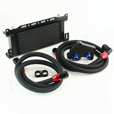 China Aluminum High Flow 16 Tiers OIL COOLER Transmission KIT Fits FOR R56 W/ Bracket for sale