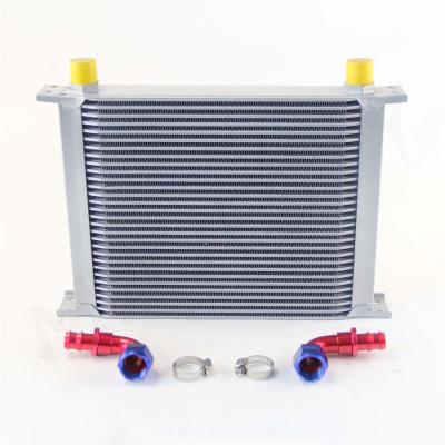 China 30 Row AN10 Aluminum Transmission Oil Cooler 90 Degree Gaskets Universal Car Oil Cooler for sale