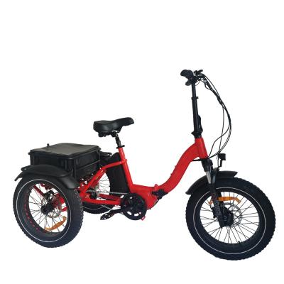 China Brand New Fat Tire Aluminum Alloy 20 Bicycle Mid Motor Tricycle Three Wheel Electric Bike 3 Wheel Electric Electric Mountain for sale