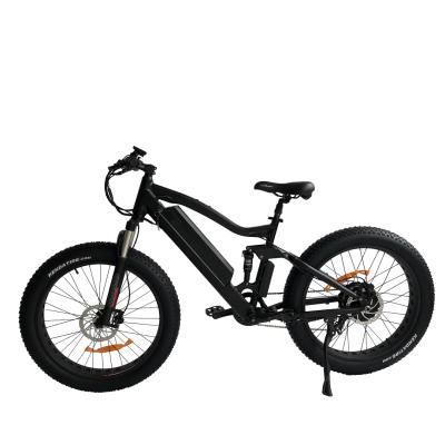 China Aluminum alloy 26inch fat tire electric mountain bike rear motor electric bicycle full suspension all electric bike for sale