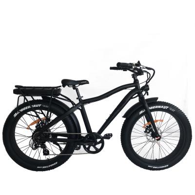 China Wholesale Electric Bicycle Motor Aluminum Alloy 26inch Rear Hub Motor Battery Holder e Bike Good Quality Electric Beach Big Tires for sale