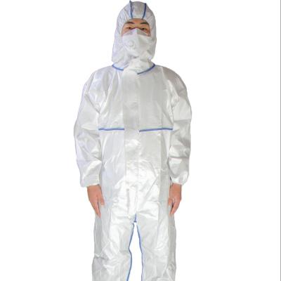 China Breathable Disposable Nonwoven Protective Clothing Coveralls With Shoe Cover PPE Protective Mens Suits for sale