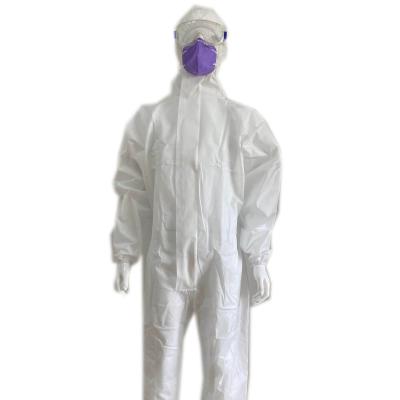 China Protective Hooded Non-woven Clothing Polypropylene White Disposable Cleaning Suit L/XL for sale