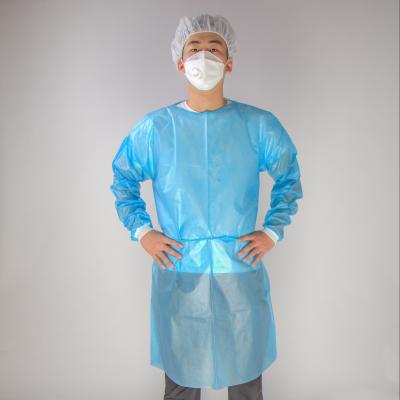 China Cheap Disposable Isolation Gown PP PE Isolation Gowns AAMI Level 3 Work Protective Isolation Medical Gowns for sale