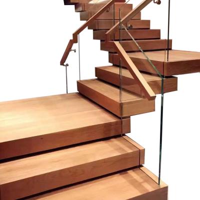 China Modern Wonderful Wooden Steps Staircase With Nice Led Light Stair Treads for sale