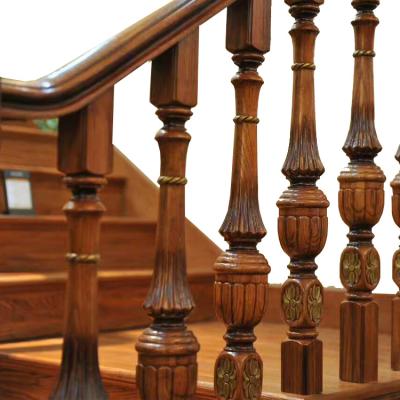 China Customized interior traditional and exterior curved modern wooden stairs for sale