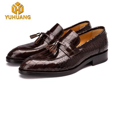 China High End Deodorization Luxury Crocodile Skin Leather Handmade Shoes Bespoke Loafers Shoes for sale