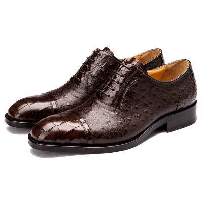 China Mens Luxury Shandmade Oxfords Brand Brown Derby Shoes Italy Design Party Formal Shoes for sale