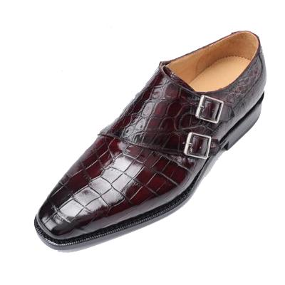 China Fashion\Comfortable\Durable\Non-slip\Fancy brand Goodyear welted luxury men's genuine crocodile patina leather wedding shoes formal elegant shoes for sale