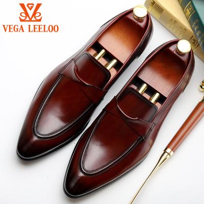 China Fashion Wear-resistant Rubber Sole Stylish Men's Stylish Shoes Leather Upper Anti-slippery Simple Loafers Shoes for sale