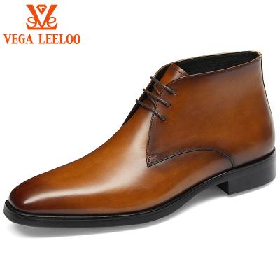 China Italy Fashion Men's High Quality Genuine Leather Ankle Boots Design Anti-slippery Boots Lace Up Luxury Business Dress Shoes for sale