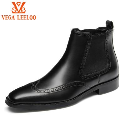 China Fashionable Chelsea Boots High Quality Finished Bullock Cut Genuine Leather Anti-slippery Men's Ankle Boots Crafted Casual Shoes for sale