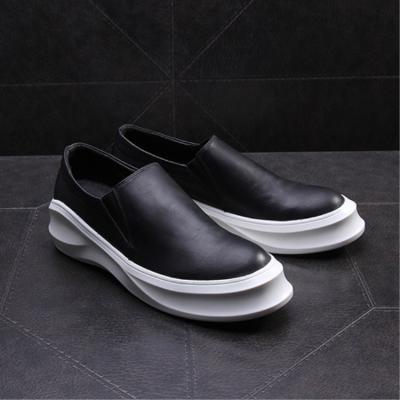 China Fashion\Comfortable\Durable\Non-slip\Fancy fashionable waist increasing unisex casual shoes high quality leather slip-on flats for sale