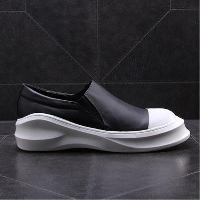 China Fashion Spring Grain Leather Thick Platform Thick Platform Slip On Style Single Rubber White Rubber Unisex Full Shoes Wholesale for sale