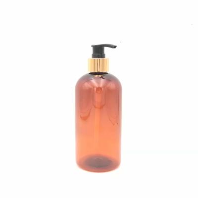 China Customized Eco-Friendly Tan PET 500ML Transparent Cylindrical Plastic Bottle Refillable Cosmetic Packaging Empty for sale