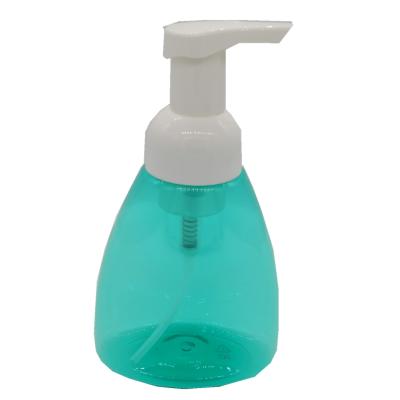 China 300ml PET Triangle Plastic Foam Bottle Empty Eco-friendly Liquid Soap Packing Blue Bottle for sale