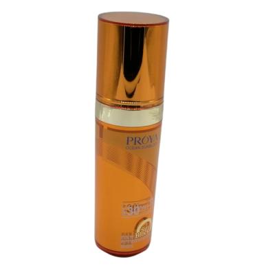 China 100ML Orange Acrylic Luxury Empty Cosmetic Spray Lotion Cosmetics Pump Up Bottles for sale