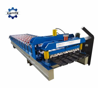 China Building Material Stores Glazed Aluminum Roofing Tile Panel Making Roll Forming Machine for sale