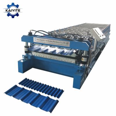 China Building Material Shops Double Layer Metal Roofing Sheet Trapezoid Profile Roll Forming Making Machine For Sale for sale