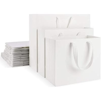 China Recycled Custom White Shopping Materials Management Software Bag Gift Box Packaging Handle Paper Gift Bags Wedding Birthday Party for sale