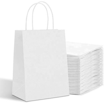 China Cheap Paper Bags Recycled Materials Aston Midsize Kraft Party Shopping Kraft Paper Bags White Paper Bags With Handles for sale