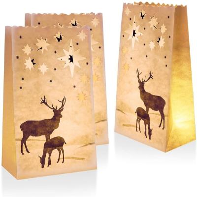 China Whosale Recycled Materials Flame Retardant Tealight Candle Bags Custom Christmas Light Bags For Thanksgiving Christmas Party Decoration for sale