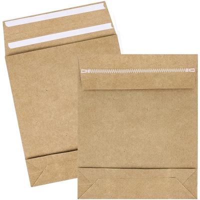 China Recycled Materials Print Logo 100% Recycled Self Seal Wraps Mailer Water Resistant 160g Reusable Kraft Paper Mailing Bags for sale