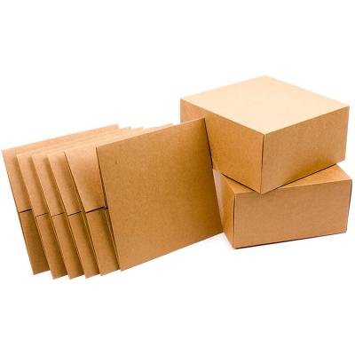 China Hot Selling Recycled Materials Square Kraft Paper Gift Boxes Wrapping Holidays Presents Christmas Holidays Birthdays Weddings Crafts for sale