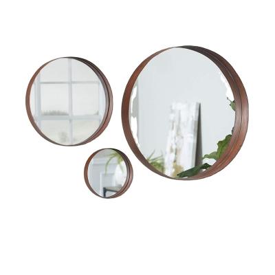 China Traditional Decorative Mirror Copper Round Wall Mirror Set, Set of 3 for sale