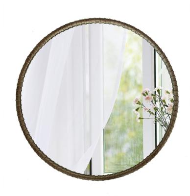 China Traditional Customized Round Pleated Soft Velvet Dress Wall Mirror Decor-Diameter 50cm /19.7Inch Mirror for sale