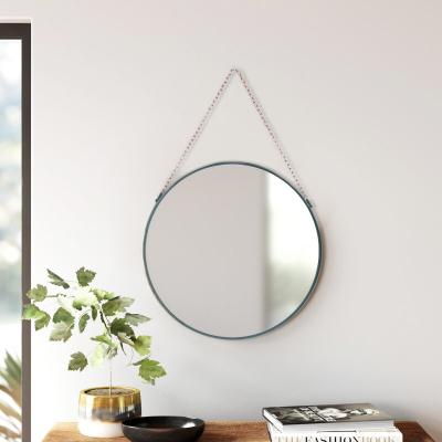 China Contemporary Fashion Style Modern Gold Chain Wall Mirrors Home Decor Round Hanging Mirror Wall Mirror Decor for sale