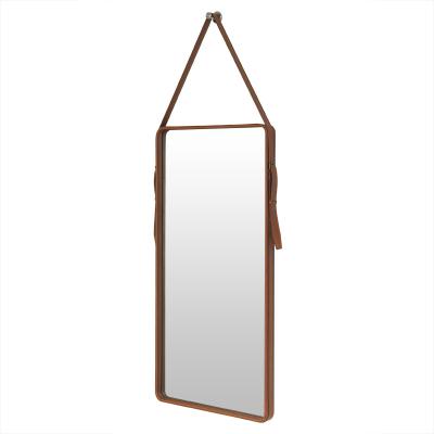 China PU Contemporary Modern Leather Home Kitchen Decorative Free Standing Integral Dressing Mirror for sale