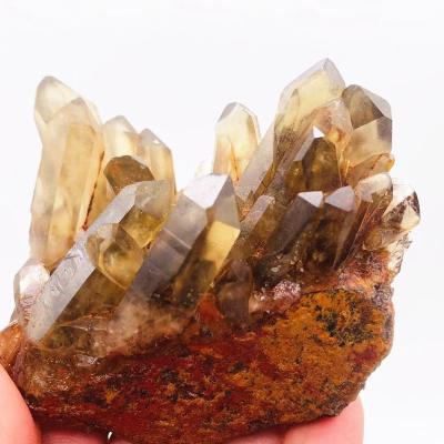 China Europe specimen natural feng shui rough mineral people open raw healing Crystal Cluster citrine for Feng Shui for sale