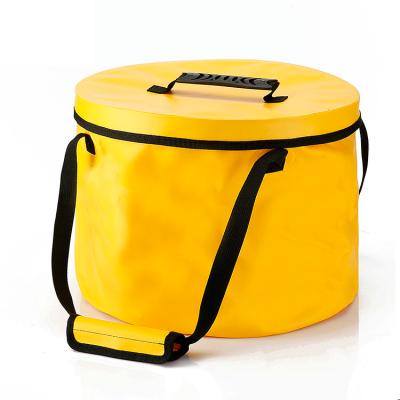 China Sustainable Camping Portable Waterproof Fishing PVC Folding 16L Bucket for sale