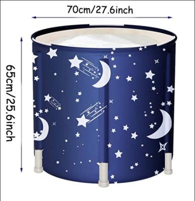 China High Quality Custom Portable Outdoor Portable Bucket PVC Round Sky Star Moon Sky Star Moon Bathtub Foldable Storage Viable For Adults for sale