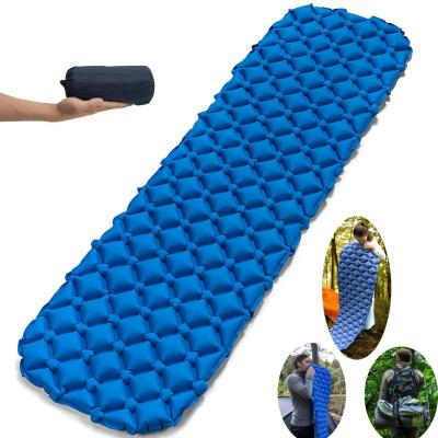 China Campsite; Rise Camping Inflatable Compact Sleeping Pad Lightweight Sleeping Bag Waterproof Blue for sale