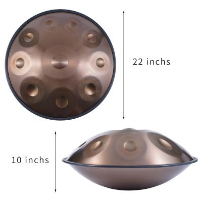 China 9 Inch Pan Drum 22 Inch Hand Pan Instrument Steel Tone Stainless Steel Musical Tongue Drum Steel Hand Pan Drum for sale