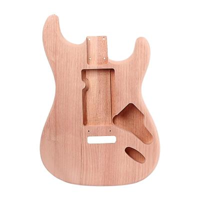 China Natural Wood Color Electric Guitar Mahogany Body St DIY Guitar Red Mahogany Wood Accessory for sale