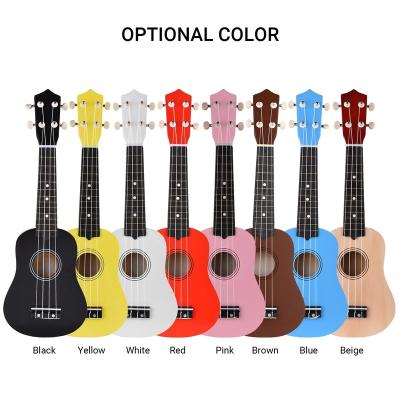 China Wooden Ukulele Logo Colorful Kids Small Guitar Custom Wholesale Cheap 21 Inch for sale