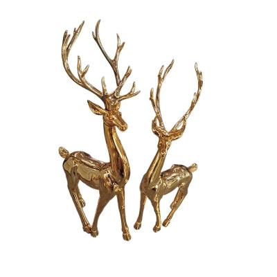 China Gold Home Decor Deer Statues Animal Accessories Europe Decor Sculpture Resin Craft for sale