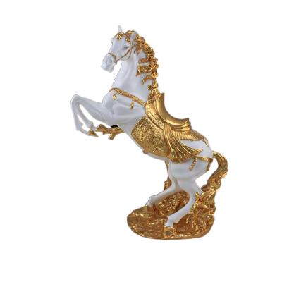 China Europe Large Gold Decor Silver Home Accessories Resin Figure Craft Animal Horse Statues for sale