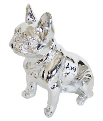 China Europe Customized Products Resin Craft Sculpture Chinese White Animal Dog Statues Home Office Decoration for sale