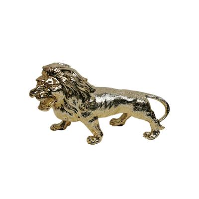 China Indoor Silver Gold Lion Statues Home Decor Home Office Europe Yiwu Animal Sculpture for sale