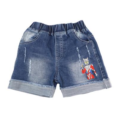 China 2022 wholesale new custom made kids summer kids cotton Ultraman pants cotton fashion cartoon anime Fade Proof Boys jeans shorts for sale