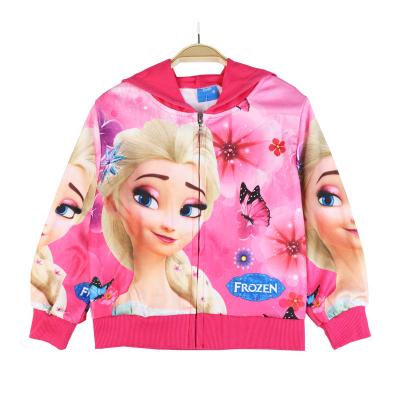 China 2022 New Spring Autumn Anna Elsa Princess Girls Coat Breathable Kids Flower Hooded Outwear Baby Kids Coats Jacket Clothing 2-8y for sale