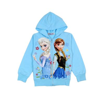 China 2022 Breathable New Spring Autumn Girls Coat Cotton Anna Elsa Princess Flower Hooded Outwear Kids Jacket Fashion Clothes for sale