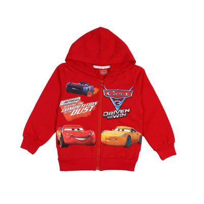 China Breathable kids clothes 2022 new fashion kids hoodies cotton casual jacket cartoon long sleeved zipper sports coat car for boy for sale