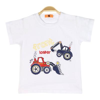 China Boys Tee New Excavator Short Sleeve Cotton Shorts Summer Kids Baby Clothes Baby Clothes Half Sleeve Anti-Shrink Upper Fashionable Handsome T-shirt for sale